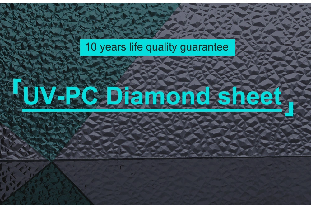 UV Plastic Polycarbonate Embossed Sheet for Stage Polycarbonate Sliding Door PC Diamond Sheet