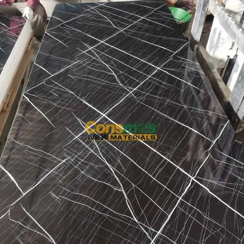 High Quality Protection Greenhouse Anti UV Coating Corrugated Greenhouse 6mm Gigh Glossy 1mm Golden Line PVC UV Marble Sheet