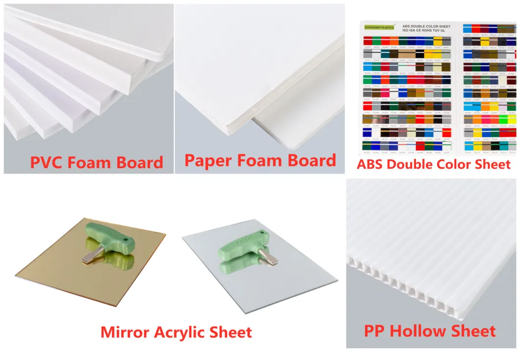 3mm Transparent Clear Colorful Cast Extruded Mirror Plexiglass PVC Free Celuka Foam Board Laser ABS Sheet PP Correx Laser ABS Pet Acppaper PS Foam Acrylic Sheet