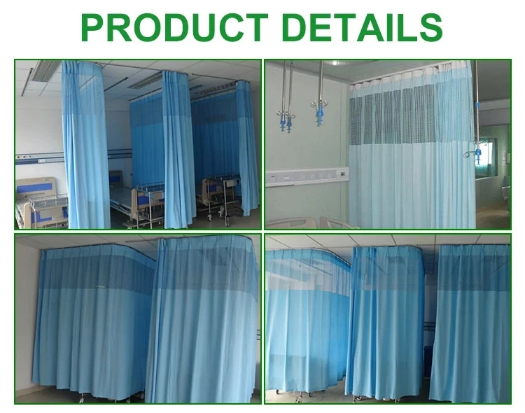 Hot Selling Ripple Fold Partition Hospital Curtains Anti-Bacterial Medical Cubical Hospital Curtains