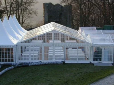 Tenda in Pagoda in alluminio marchese per esterni trasparente di alta qualità Tende per feste di nozze di lusso