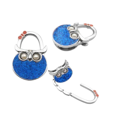  Design creativo Custom Logo promozionale Moda portatile tavolo pieghevole Gancio portamonete portamonete pieghevole in metallo Borsa Hanger da donna