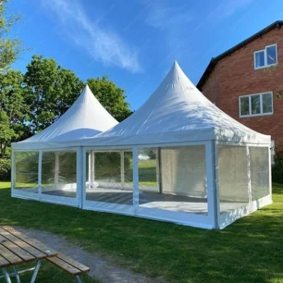 Tenda in Pagoda in alluminio marchese per esterni trasparente di alta qualità Tende per feste di nozze di lusso