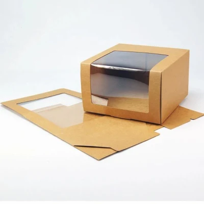  Confezione regalo pieghevole per stampa personalizzata con finestra in PVC trasparente Scatola