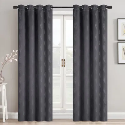  Vendita calda tende europee soggiorno Camera da letto ultimi disegni tenda Tende a finestra a lamina nera stampate