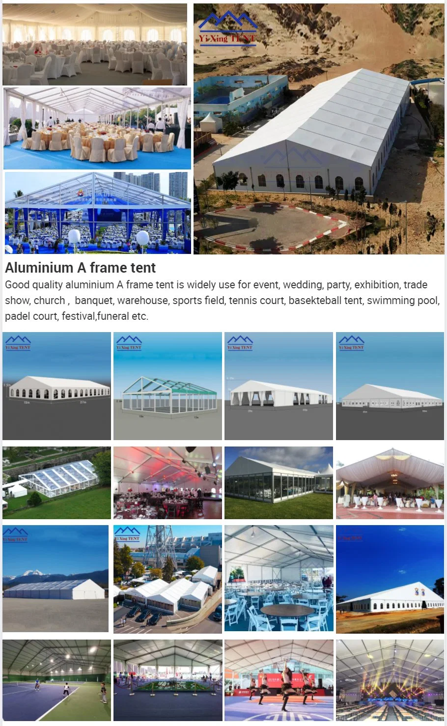 Outdoor Marquee PVC Wedding Glass Wall Transparent Party Tents and Event Tent for Sales