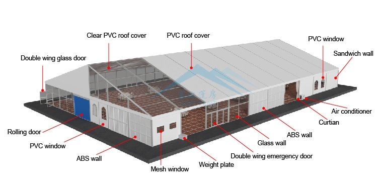 High Quality Outdoor Clear PVC Fabric Aluminum Marquee Pagoda Tent Luxury Wedding Party Tents