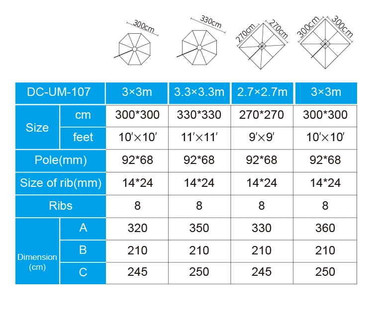 Hot Sale High Quality Restaurant Sun Big Size Shade Cantilever Custom Branded Outdoor Garden Parasol Patio Umbrellas