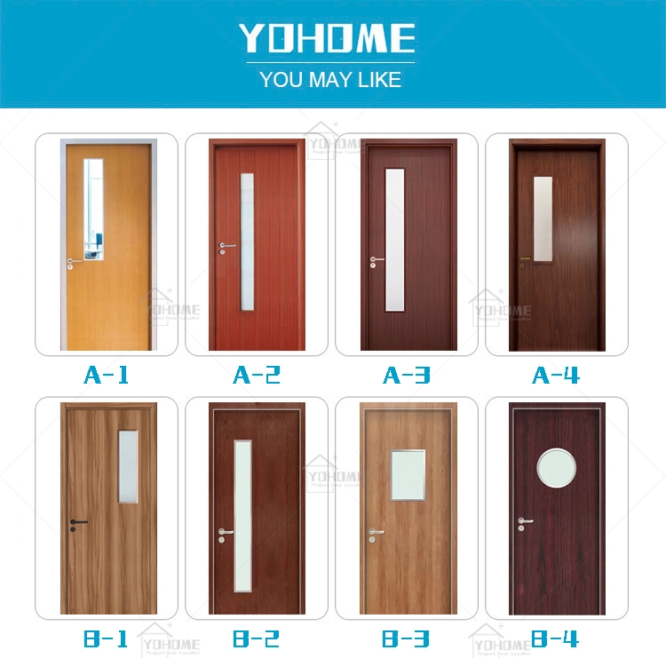 China Top Manufacturer Custom Fire Rated Hospital Room Doors Fire Resistant Wood Door Fire Doors with Glass Vision Panels Exit Fire Rated Door for Hotel