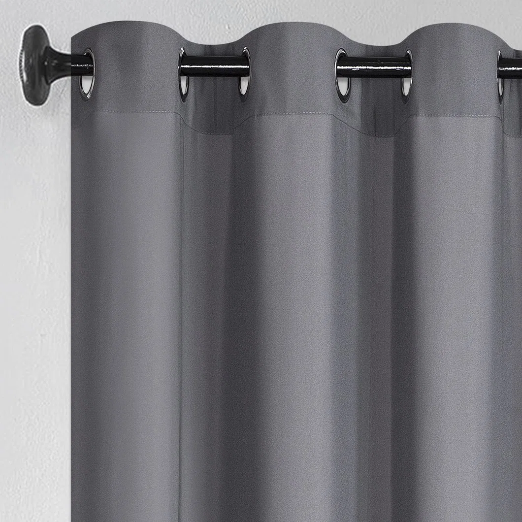 European Style Grey Plain Oxford Fabric Curtain Flat Window PVC Bag Inside Grommet with Oeko-Tex100 Curtains