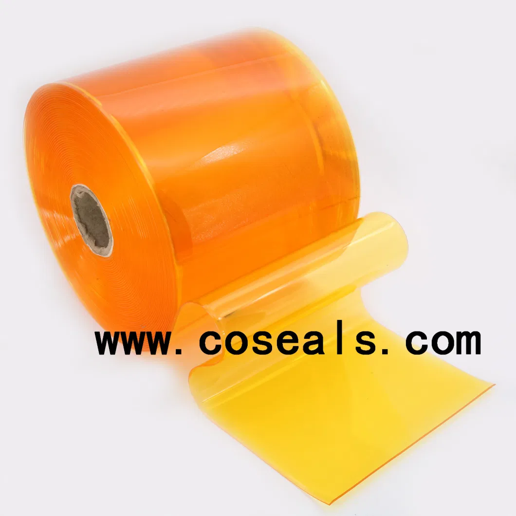 Ribbed Yellow PVC Strip Curtain for Food Industry