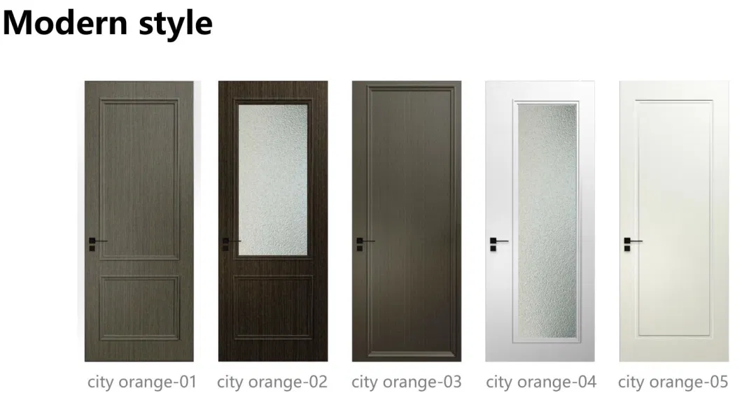 Latest Plastic Waterproof Price and Fire Resistant WPC Wooden Panel Design Door