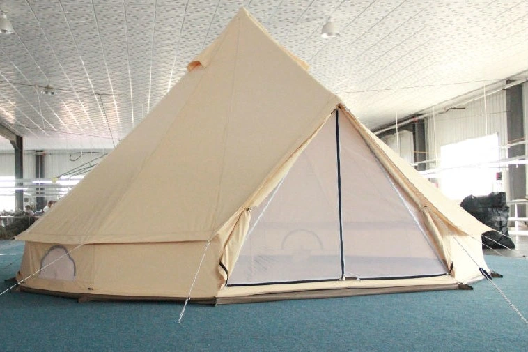 4m-6m Fireproof Waterproof Hotel Tent Camping Canvas Bell Tent with Stove Hole