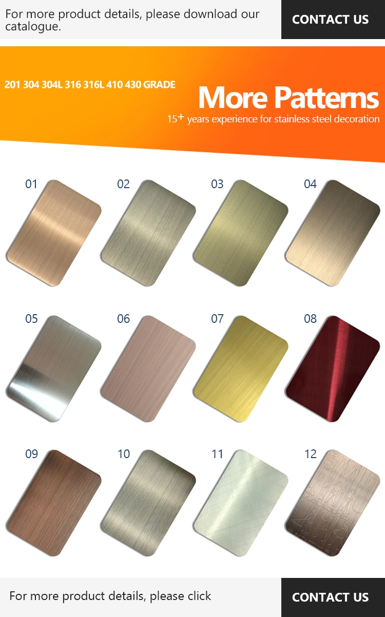 Hot Sale 304 / 316 / 201 No. 4 Satin Finish Stainless Steel Sheet