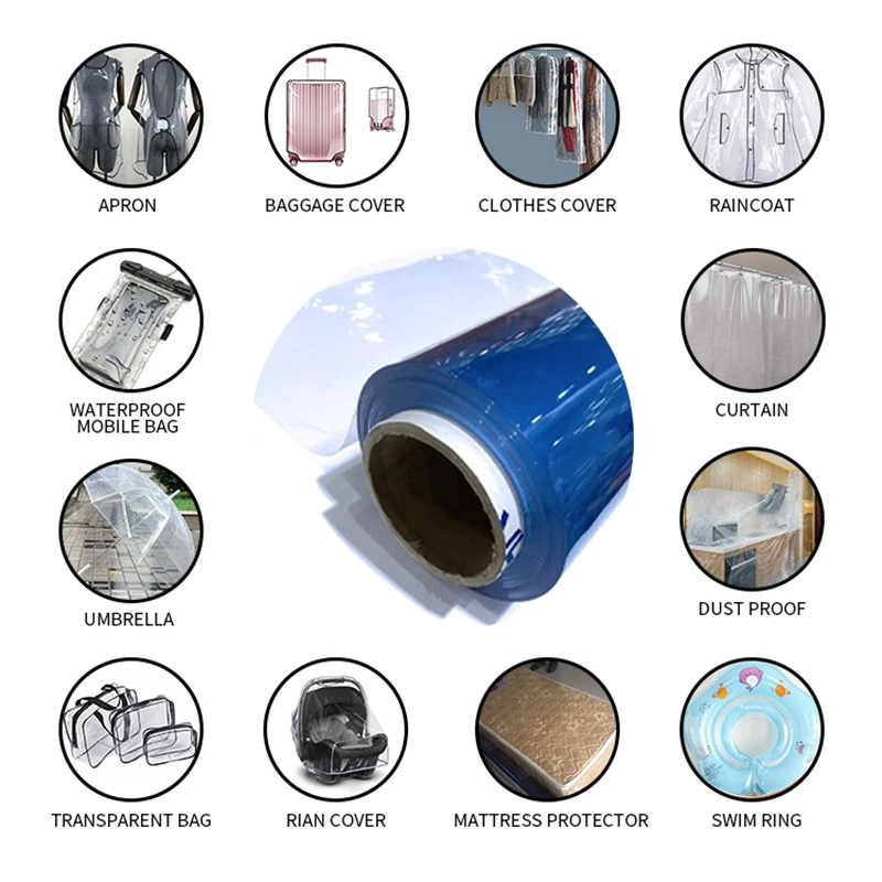 Blue Flexible Soft Acrylic Sheet PVC Film Semi Sheet for Mattress Furniture