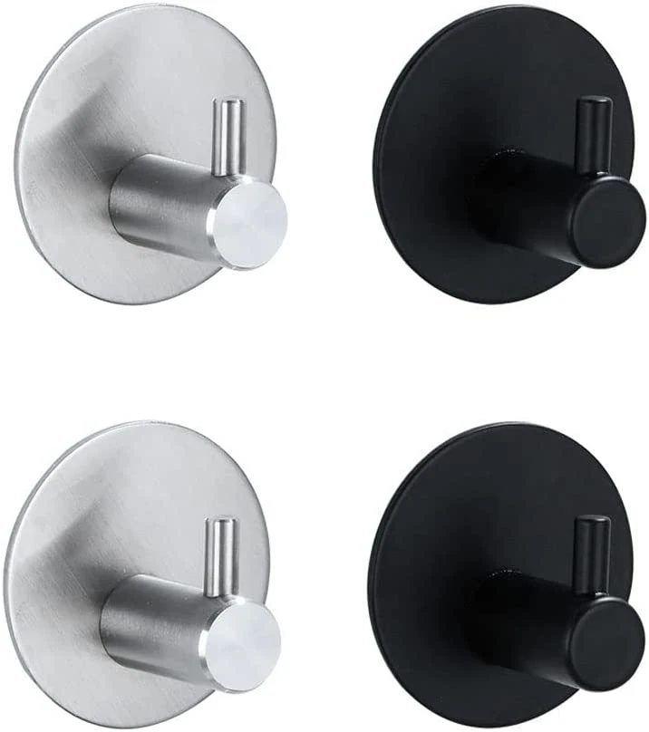 304 Stainless Steel Metal Hat Cloth Hanger Coat Hook for Shower Toilet Rail Adhesive Wall Hooks Coat Hooks Wall Mounted