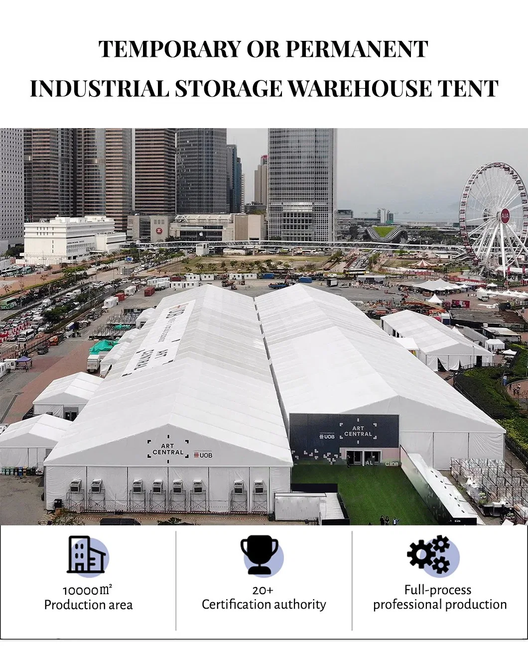 High Strength Industrial Insulated Warehouse Workshop Large Aluminum Frame Storage Tent