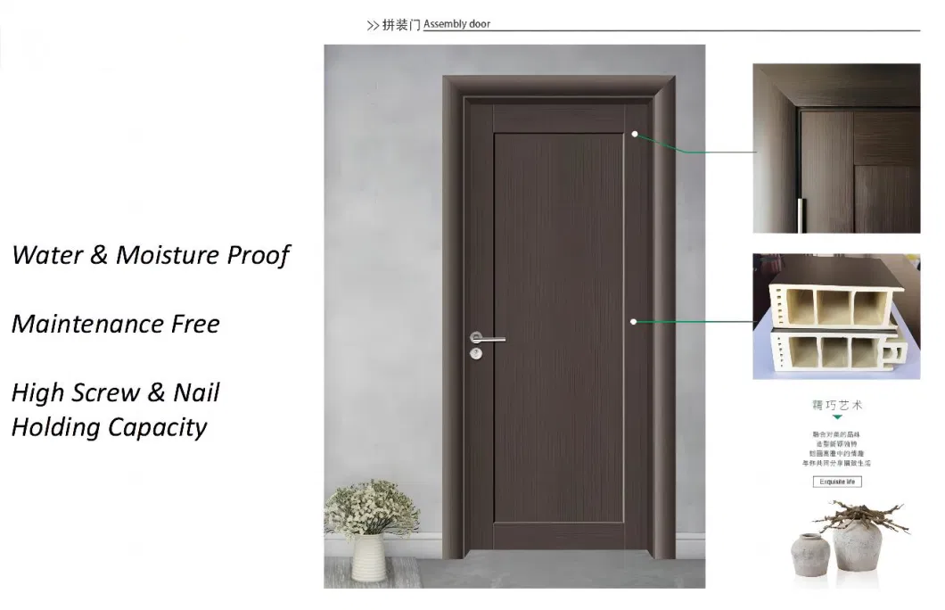 China Factory Wood Plastic Composite Door WPC Door and Polymer Door Sheet