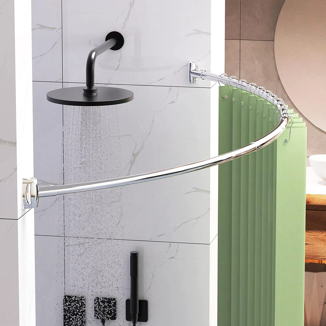 Stainless Steel PVC Coated Curved Shower Curtain Rod