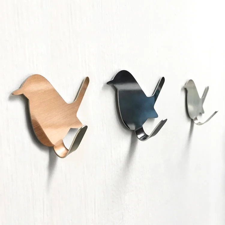 Cute Bird Towel Hook Stainless Steel Bathroom Clothes Coat Hook Wall Mounted