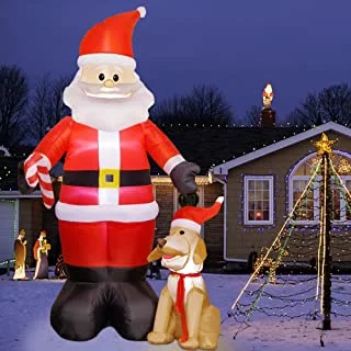 2023 Christmas Polar Bear Inflatable Decoration, Polar Bear with Penguin Inflatable with Build-in LEDs Blow up Inflatables for Christmas Party Outdoor, Yard, G