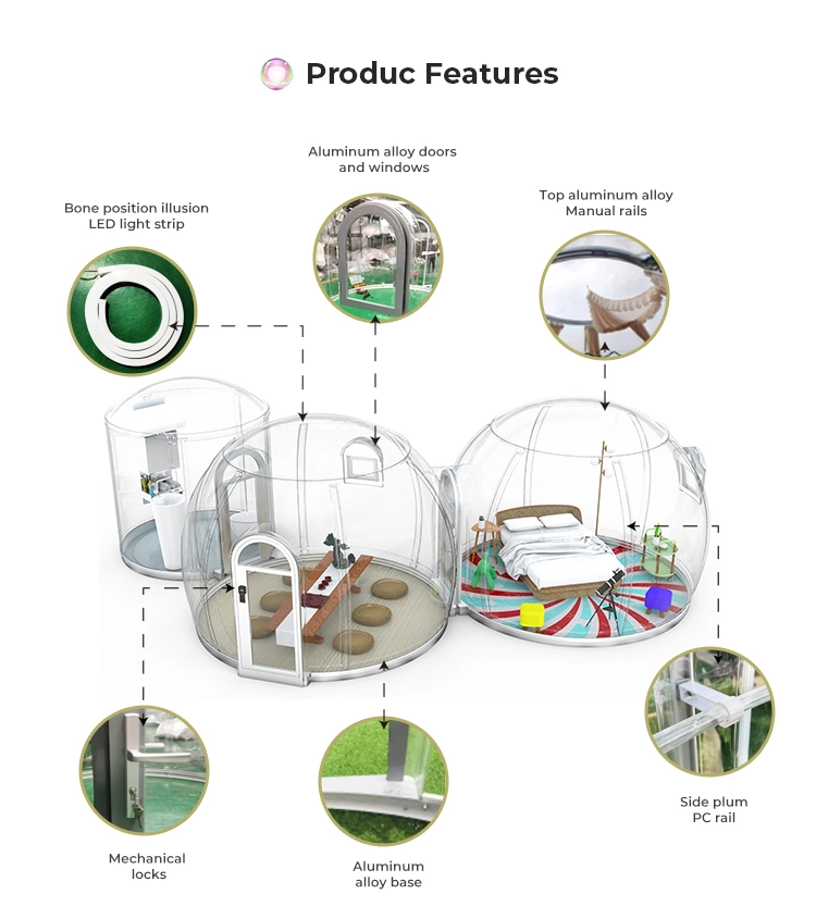 14-16 Person Waterproof Outdoor Transparent PVC Clear Plastic Garden Igloo Dome Tents