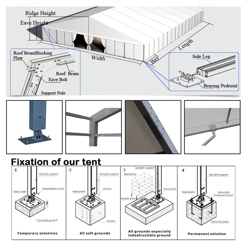 Large Aluminum Frame Structure Outdoor Camping Exhibition Army Warehouse Tent