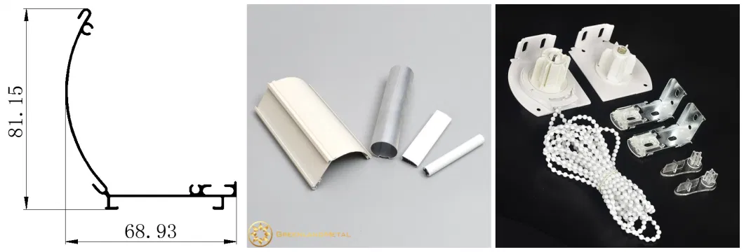 Anodized Matt Aluminum Profile Roller Blind Cassette for Curtain