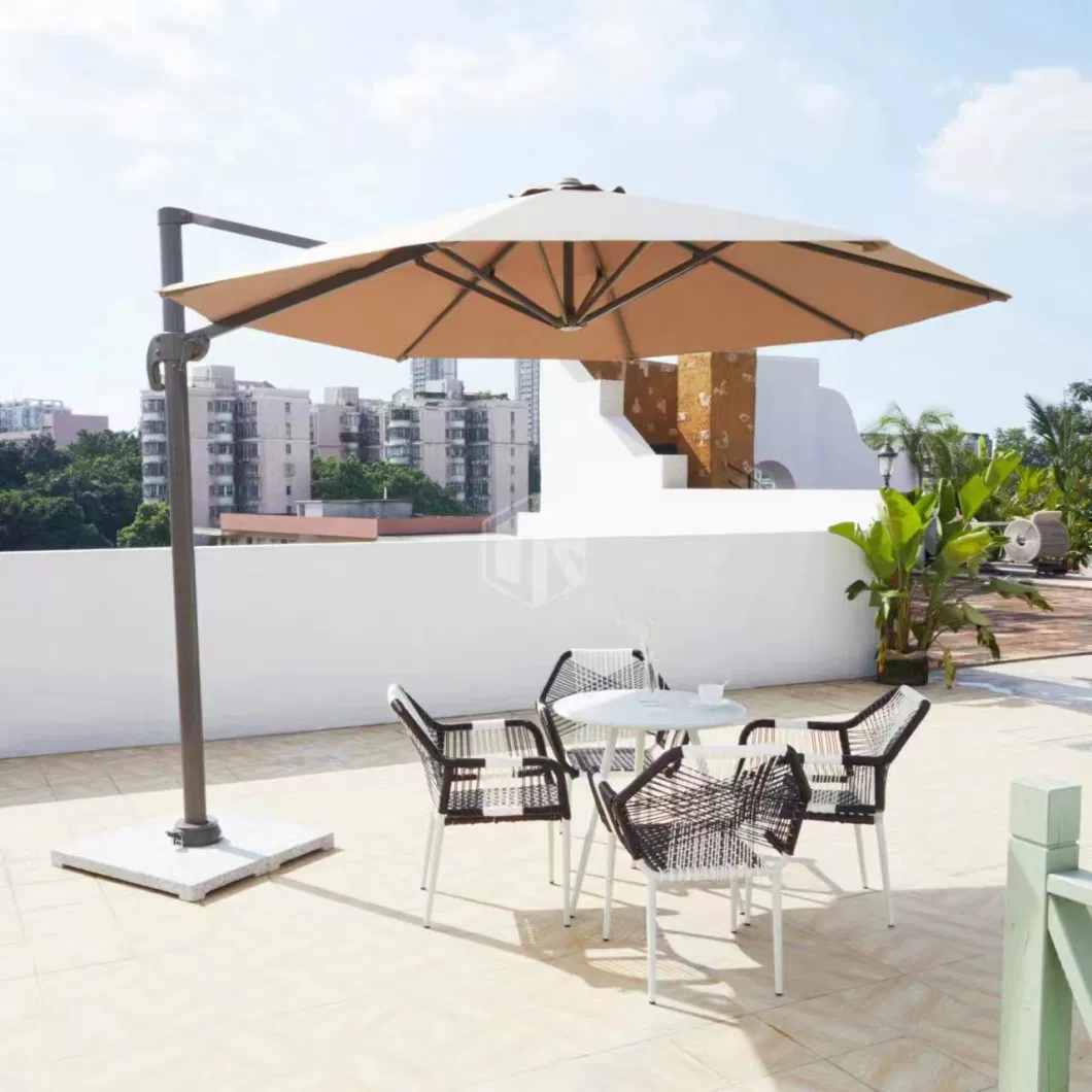 Outdoor Luxury Double Top Aluminum Frame Pole Garden Patio Umbrella