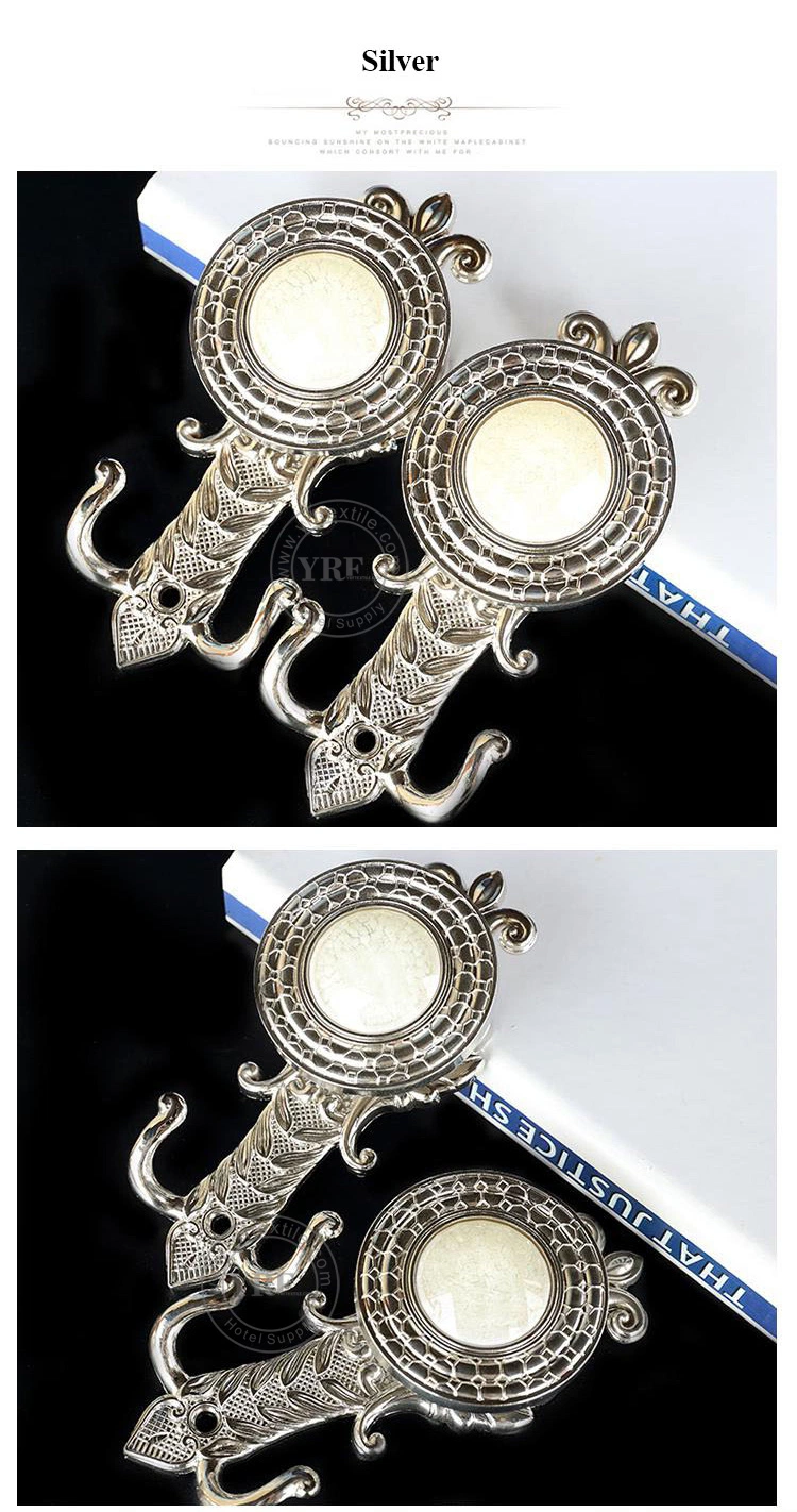 High Quality Hotel Different Style Zinc Alloy Curtain Hooks