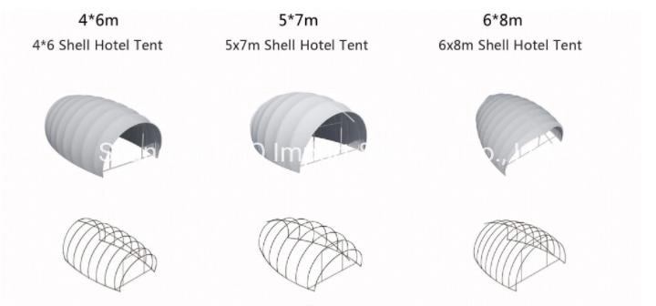 6m*10m Outdoor Glamping Shell Tent Luxury Hotel Tent Travel Resort for 2 Persons