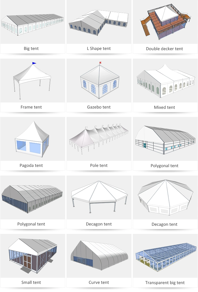 Large Transparent Fire Resistant Customized PVC Clear Span Tent for Events