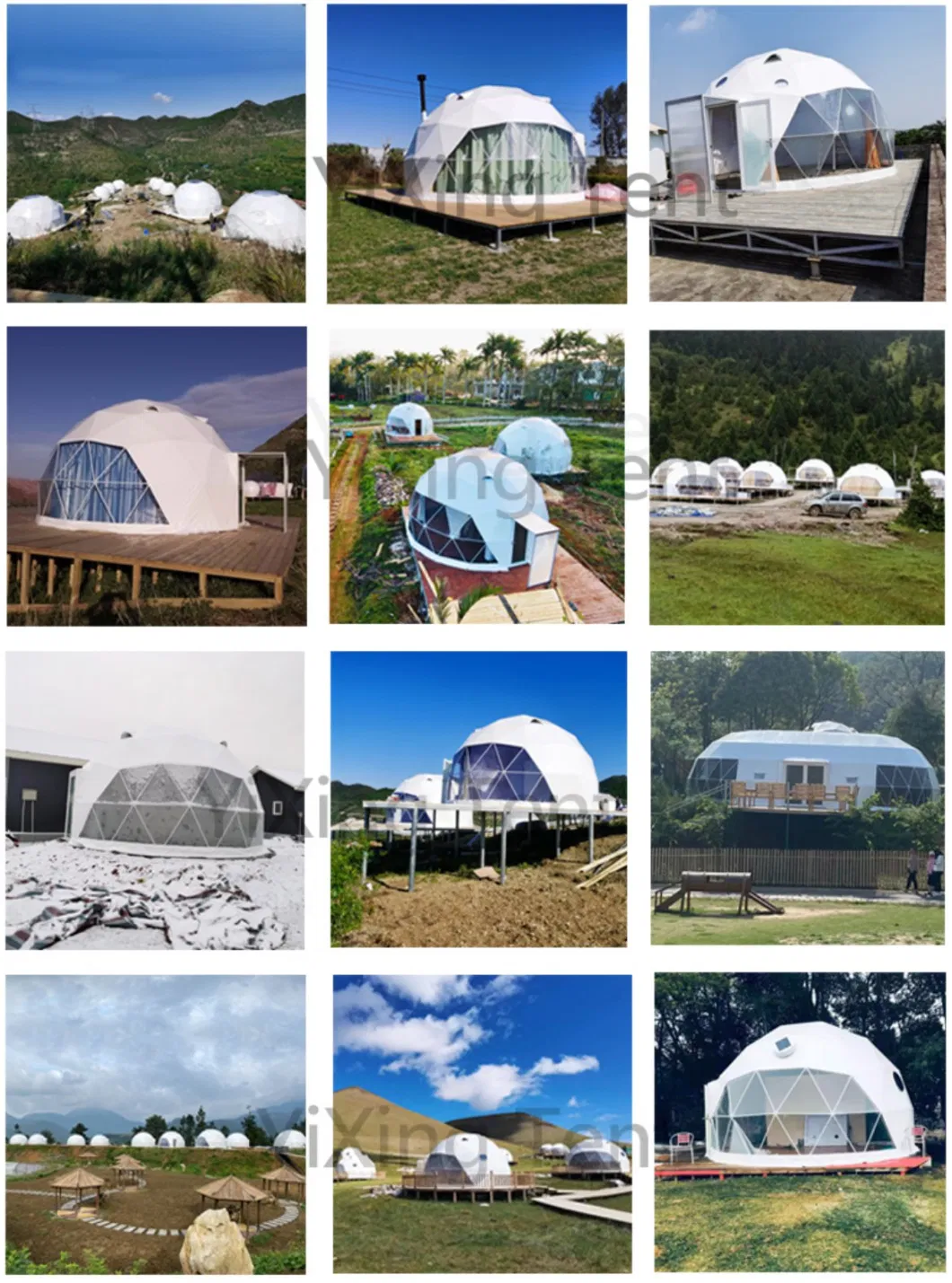 6m Diameter Family Camping 2 People Travel Resort Geodesic Luxury Resort Dome Tent for Sale