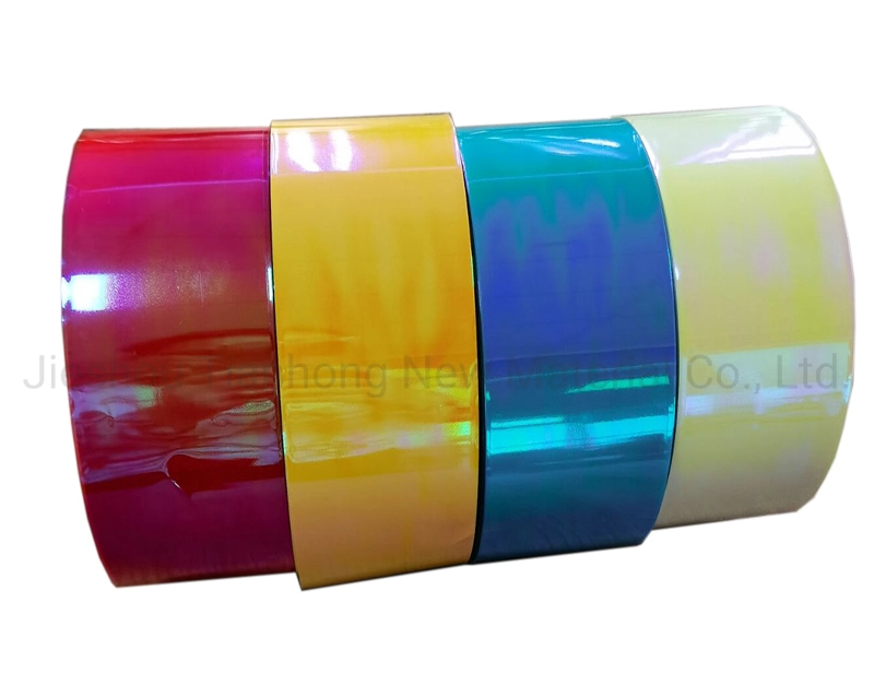 Transparent Pet/PVC Twist Film Polyester Pet Rainbow Film for Candy Confectionery Wrapping Twist Fiber Film Candy Packaging Film Iridescent Film