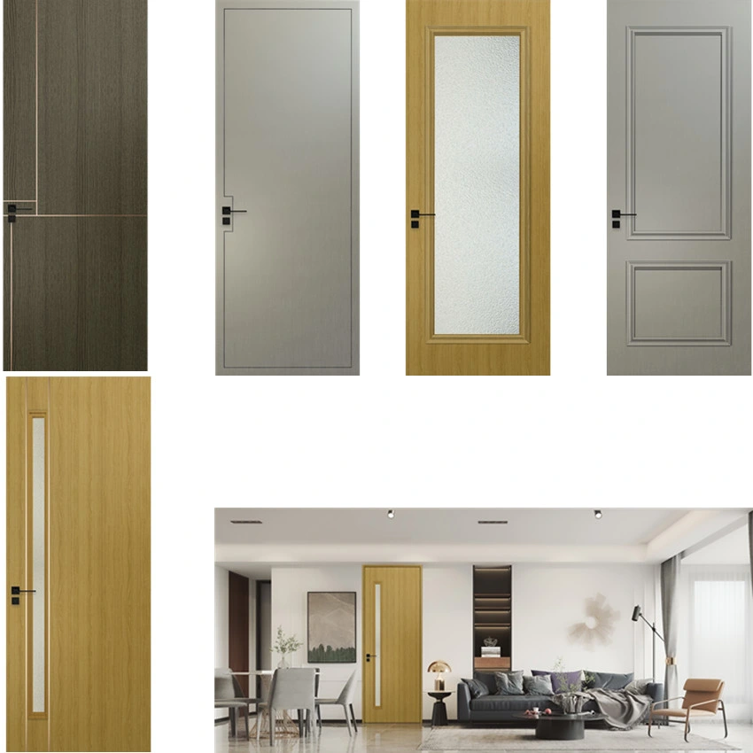 Latest Plastic Waterproof Price and Fire Resistant WPC Wooden Panel Design Door