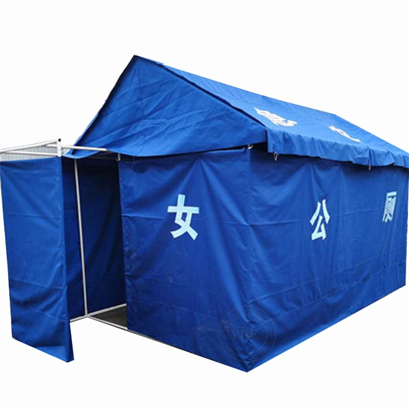 China Relief Tent 1 Fireproof Tarpaulin Waterproof 20 Person Tents with Toilet Size, Lettering, Colour, Customised Tents for Disaster Relief