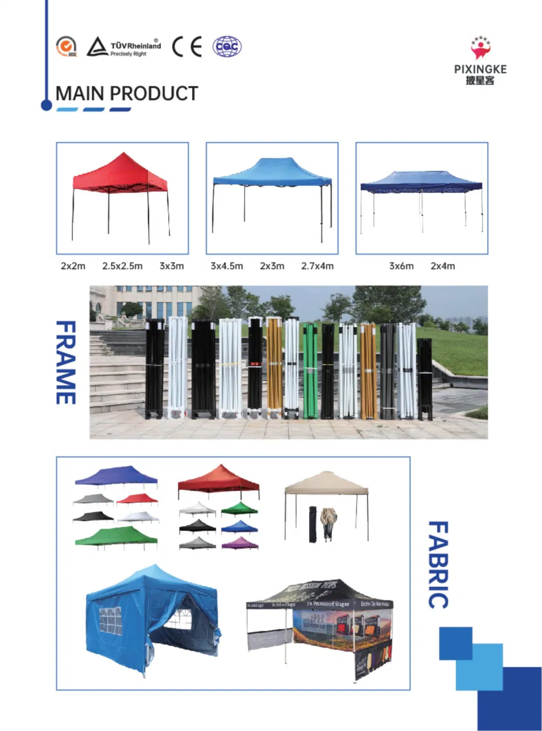 3X3m 10X10FT Custom Transparent Sidewalls Folding Tent Shelter Outdoor Toldo Plegable