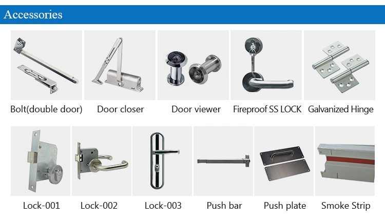 Wholesale Price of 30 / 45 / 60 / 90 / 180 Minutes Emergency Exited Fire-Resistant Metal Steel Door