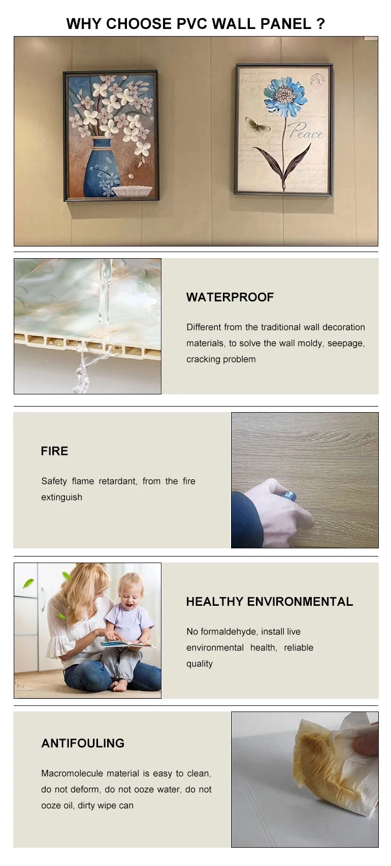 Eco-Friendly Outdoor and Indoor Strongly Sticked on The Wall Flexible Soft Tiles/PVC Wall Panel