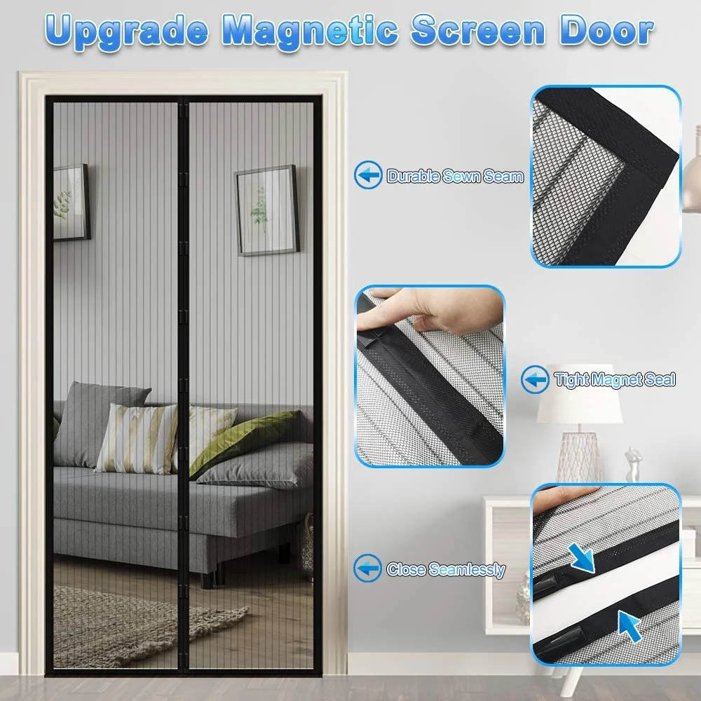 Curtain Magnetic Door Size Best Reviews Custom Size Mosquito Mesh Curtain