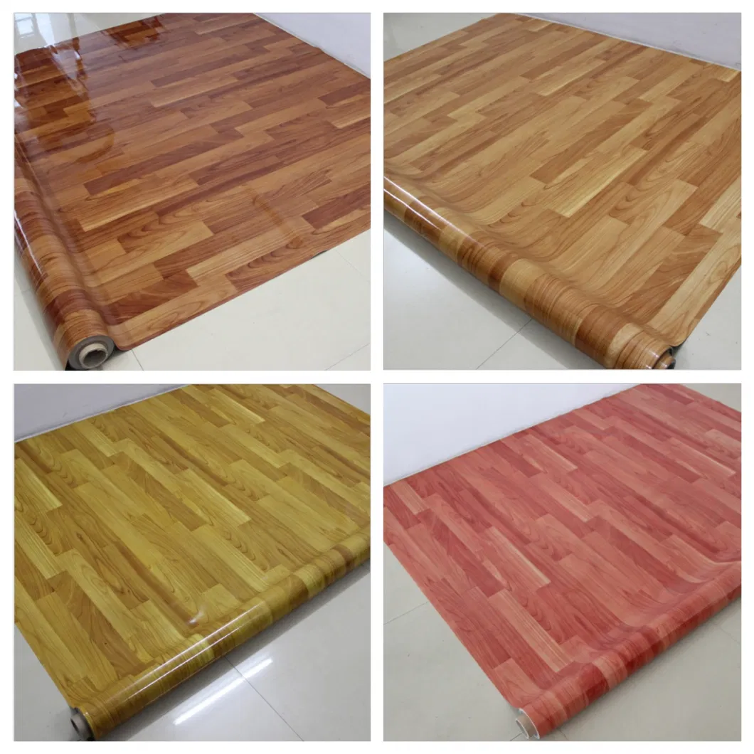 Bottom Price Wholesale Various Designed Laminate 1.0mm-1.6mm Sponge Foamed PVC Vinyl Plastic Flooring Roll