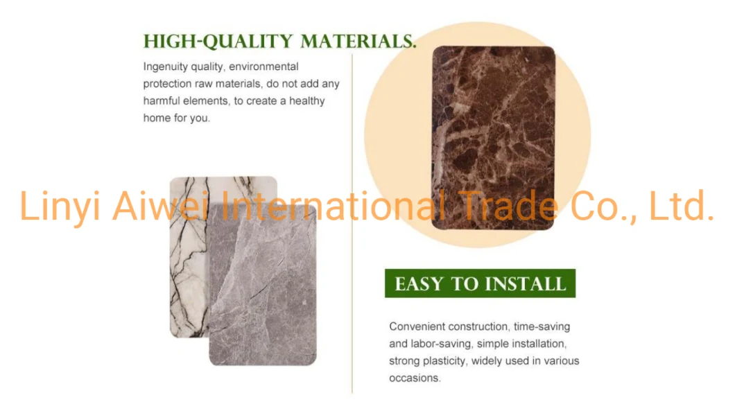 Decorative Flexible PVC Marble Panel for Decoration with Free Samples