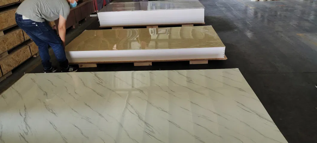 Customizable UV Coated PVC Plastic Faux Marble Stone Spc Laminate Sheet