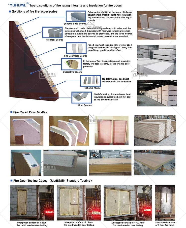 China Top Manufacturer Custom Fire Rated Hospital Room Doors Fire Resistant Wood Door Fire Doors with Glass Vision Panels Exit Fire Rated Door for Hotel