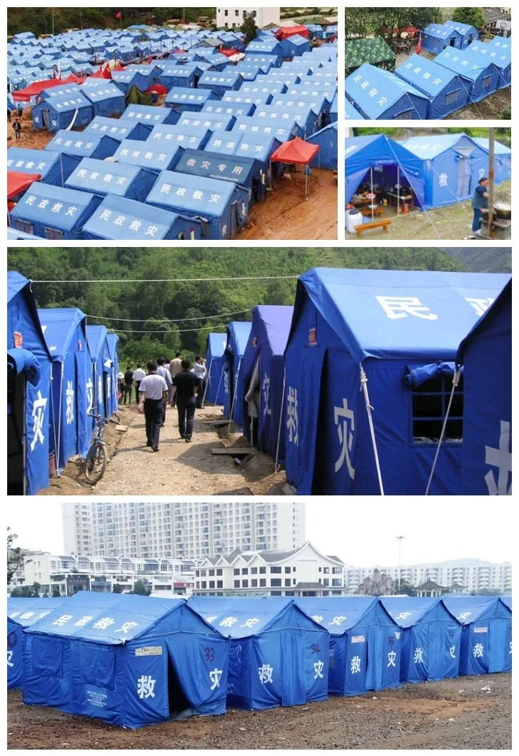 Outdoor Flood Natural Disaster Relief Tent Manufacturers Disaster Relief Cotton Tent