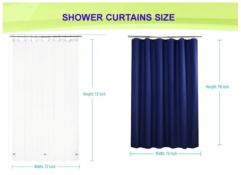 Premium Light Weight Clear Pink Plastic Bathroom Shower Curtain, 3D Custom Printed PVC PEVA Shower Curtain