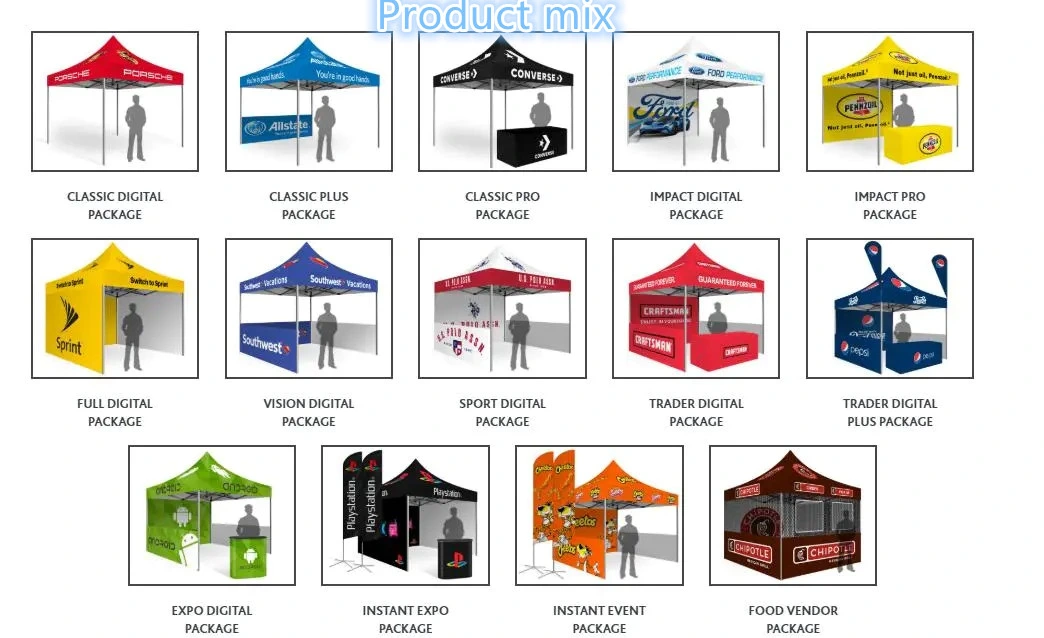 Folding Tents 3X3 Promotional Folding Custom Print Event Awning Pop up Tent Display Party Wedding Marquee Gazebo Canopy Trade Show Tents-W00002