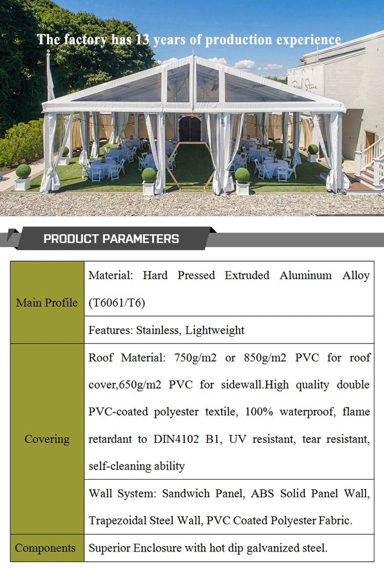 Aluminum Frame Insulated Temporary Marquee Tent for Outdoor Showroom