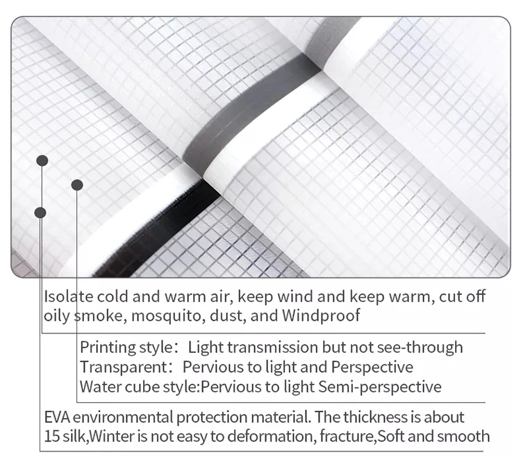 Windproof Thermal Insulation Transparent Plastic EVA Magnetic Door Curtain