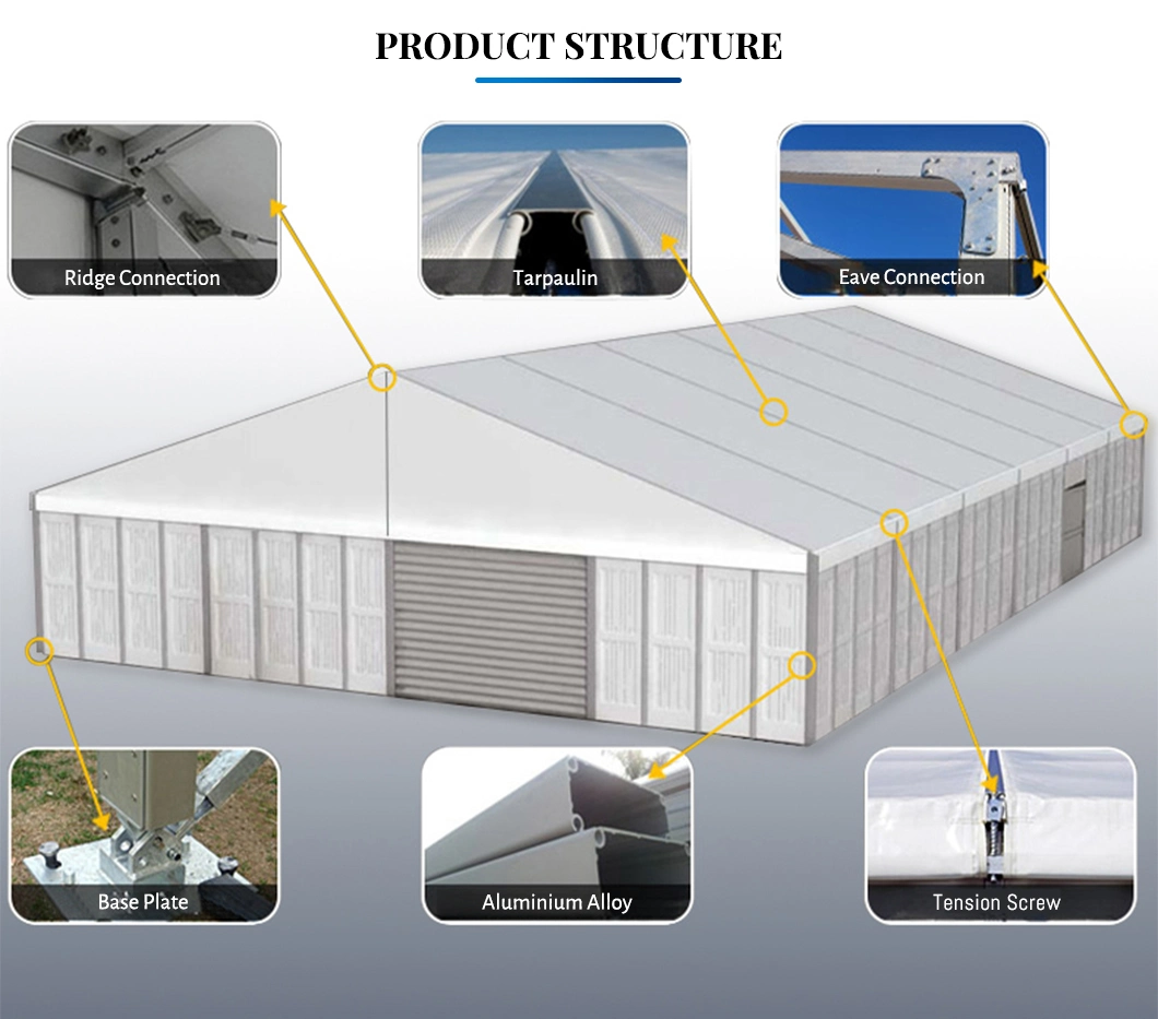 High Strength Industrial Insulated Warehouse Workshop Large Aluminum Frame Storage Tent